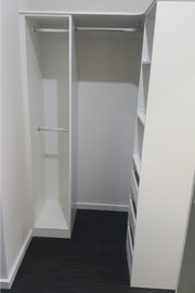 Walk in robe with shelving and hanging space