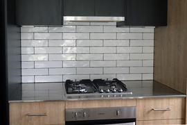 Stainless steel kitchen benchtop