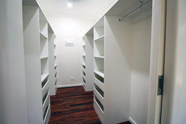 Walk in wardrobe cabinetry