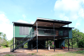 Outdoor central balcony